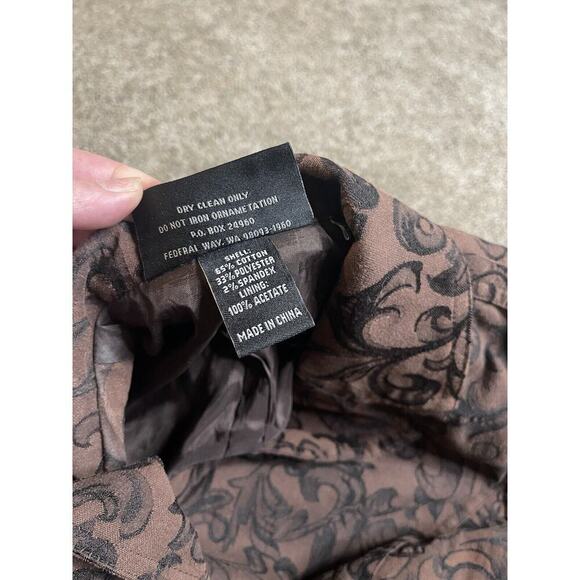 CHRISTINE ALEXANDER Black Crystal Trench Jacket Brown Swirl Size Medium - Picture 4 of 8